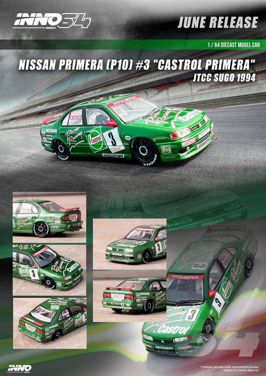 Inno64 1:64 Nissan Primera (P10) #3 "Team Castrol" JTCC Sugo 1994