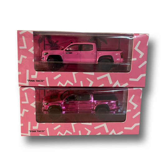 GCD 1:64 DiecastTalk Exclusive Toyota Tacoma TRD PRO Pink *Regular & Chase Pair*