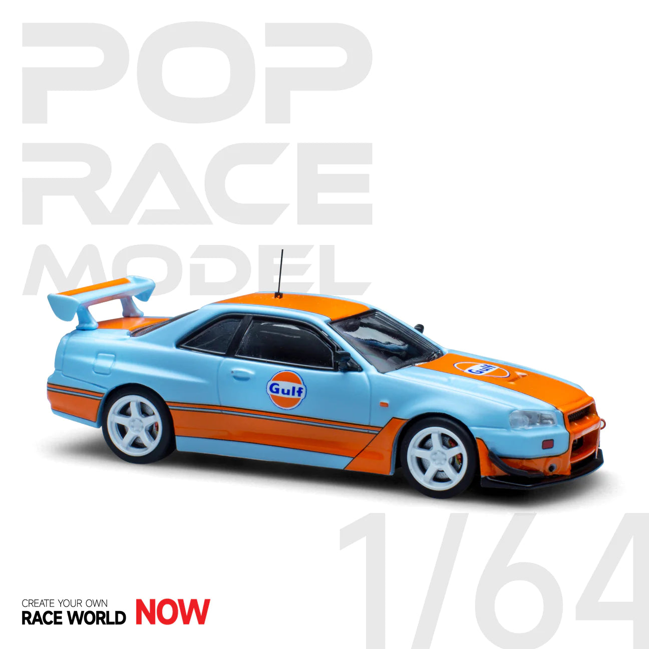 Pop Race 1:64 Nissan Skyline GT-R R34 - Gulf