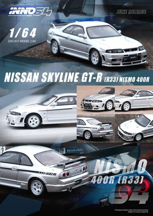 Inno64 1:64 Nissan Skyline GT-R (R33) Nismo 400R - Silver