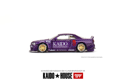 MiniGT x Kaido House 1:64 Nissan Skyline GT-R R34 Kaido Works V1 Purple