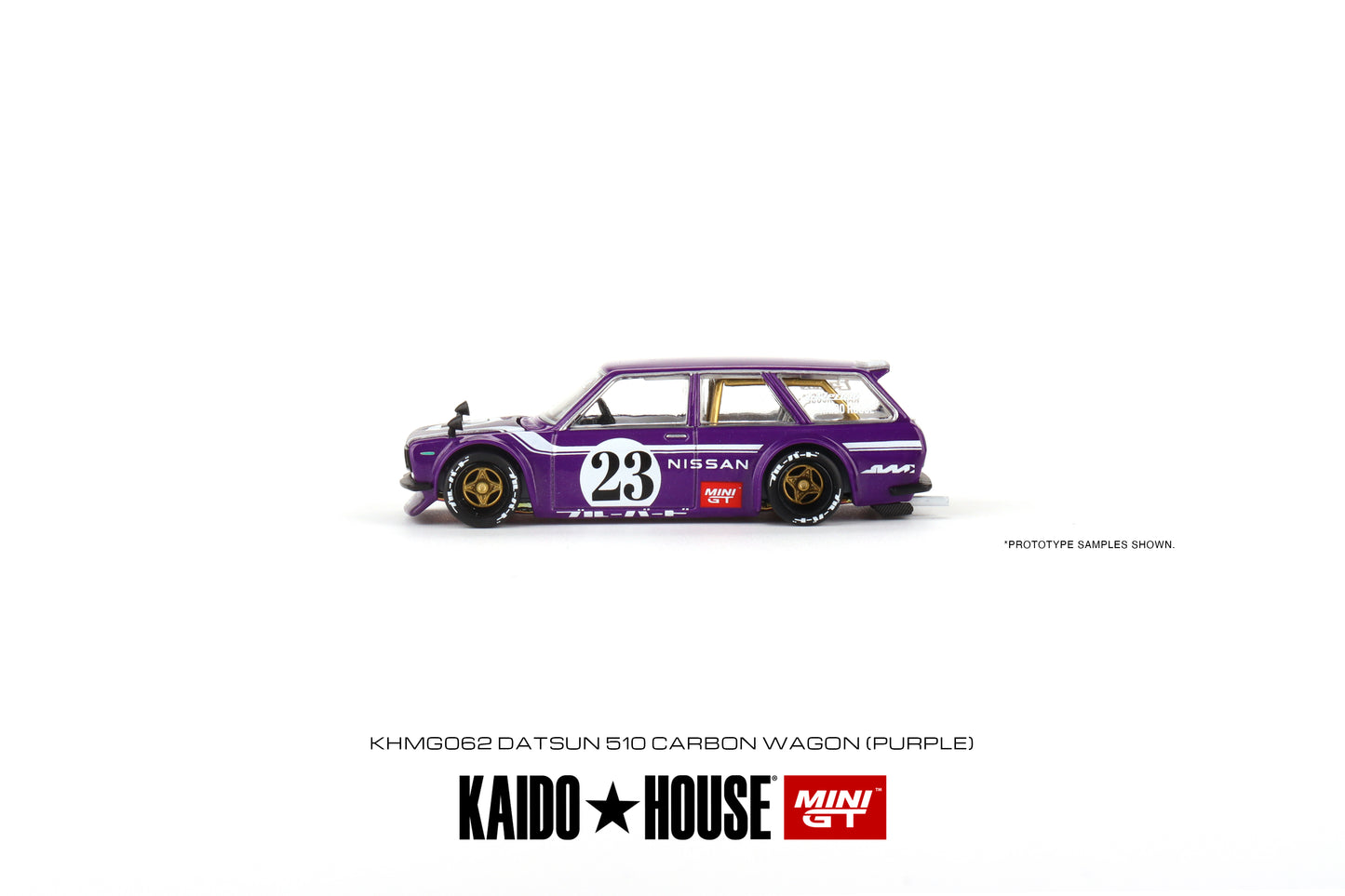 MiniGT X Kaido House 1:64 Datsun Kaido 510 Wagon Carbon Fiber V1 - Purple