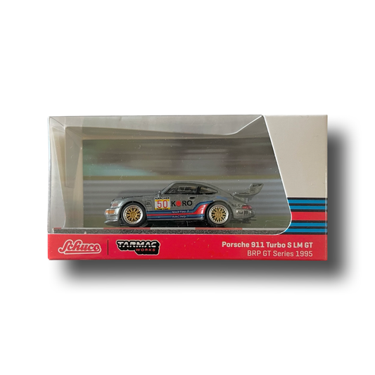 Tarmac Works X Schuco 1:64 Porsche 911 Turbo S LM GT BRP GT Series 1995 #50 - COLLAB64 *CHASE*