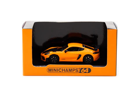 MiniChamps X Tarmac Works 1:64 Porsche Cayman GT4 RS Pastel Orange - Collab64