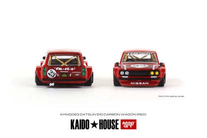 MiniGT X Kaido House 1:64 Datsun Kaido 510 Wagon Carbon Fiber V2 - Red