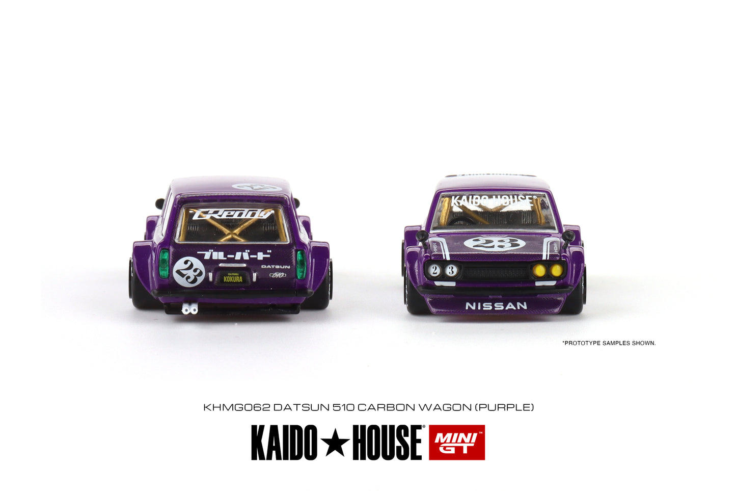 MiniGT X Kaido House 1:64 Datsun Kaido 510 Wagon Carbon Fiber V1 - Purple