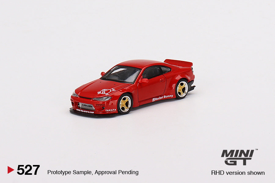 MiniGT 1:64 Nissan Silvia (S15) Rocket Bunny Red – MiJo Exclusive #527