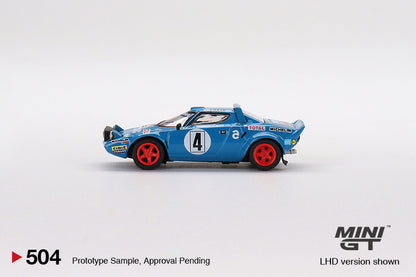 MiniGT 1:64 Lancia Stratos HF 1979 Rally MonteCarlo Winner #4 - MiJo Exclusive #504