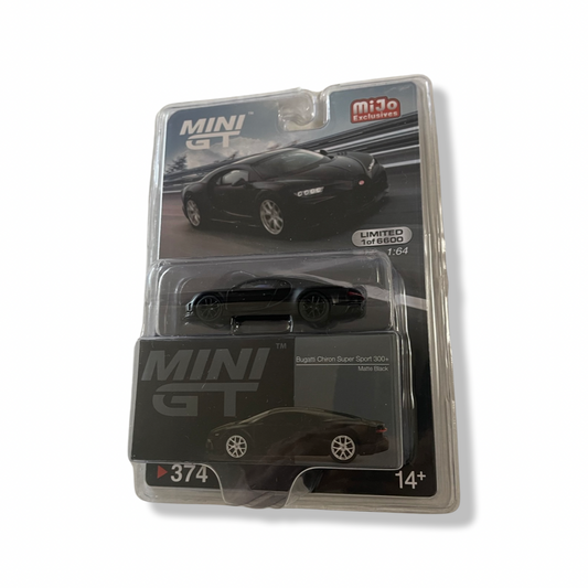 MiniGT 1:64 Bugatti Chiron Super Sport 300+ Matte Black - MiJo Exclusive #374 CHASE