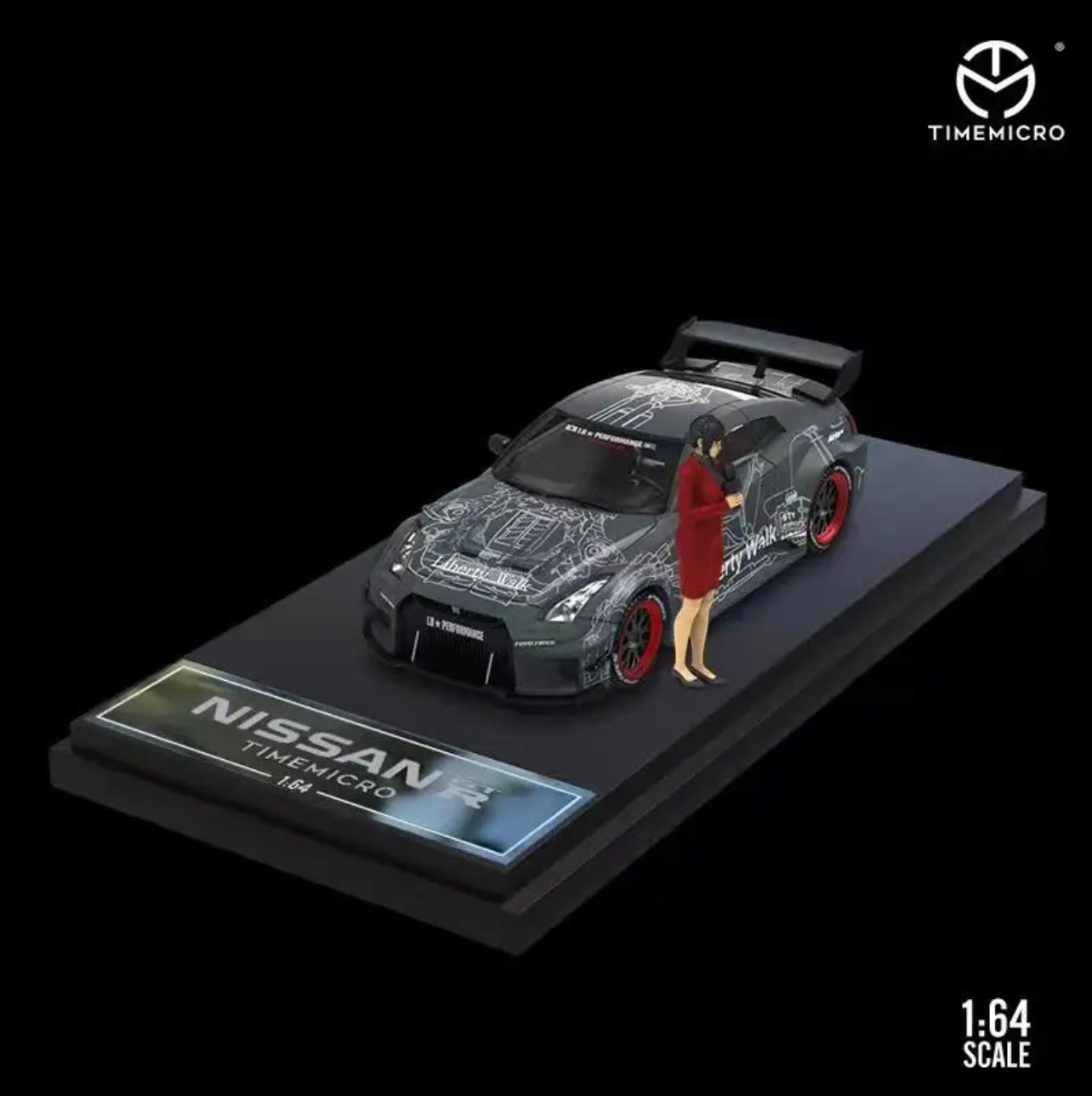 Time Micro 1:64 LBWK Nissan GTR R35 LB 3.0 With Figure