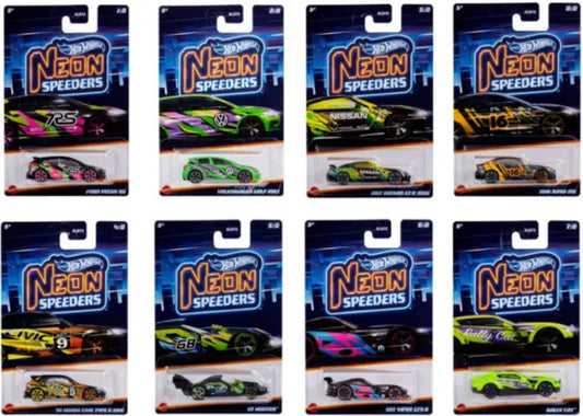 Hot Wheels 1:64 2023 Theme Series - Neon Speeders Set Of 8