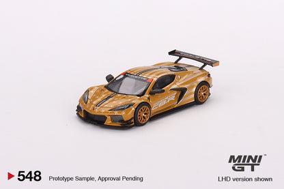 MiniGT 1:64 Chevrolet Corvette C8.R Stars & Stripes 2023 Gold Silver - MiJo Exclusive #548