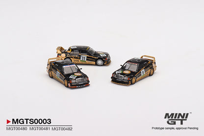 MiniGT 1:64 Mercedes-Benz 190E 2.5-16 Evolution II 1991 Macau Guia Race of Macau AMG/Zung Fu - 3 Car Set MGTS0003