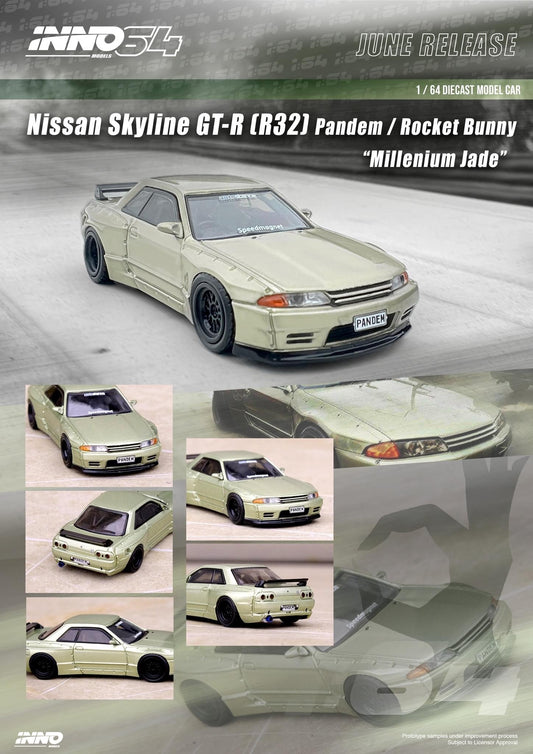 Inno64 1:64 Nissan Skyline GT-R R32 Pandem Rocket Bunny - Millenium Jade
