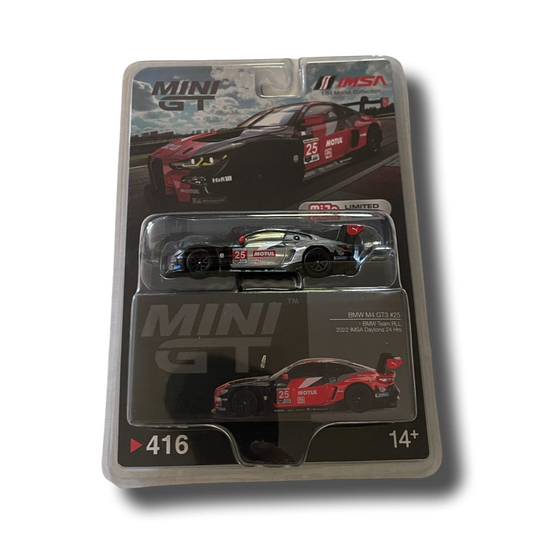 MiniGT 1:64 BMW M4 GT3 #25 BMW Team RLL 2022 IMSA Daytona 24 Hrs Limited Edition - MiJo Exclusive #416 *CHASE*