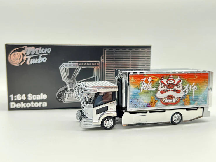 Micro Turbo 1:64 Dekotora Truck Gull-Wing Chrome Silver