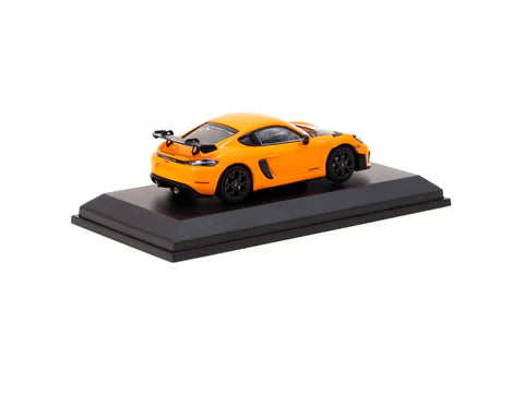 MiniChamps X Tarmac Works 1:64 Porsche Cayman GT4 RS Pastel Orange - Collab64