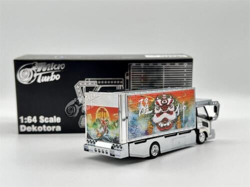 Micro Turbo 1:64 Dekotora Truck Gull-Wing Chrome Silver