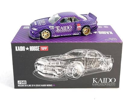 MiniGT X Kaido House 1:64 Nissan Skyline GT-R R34 Kaido Works V1 Purple - *CHASE*