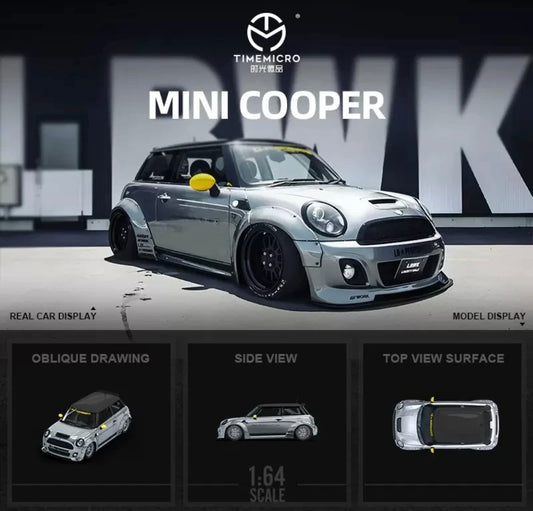 Time Micro 1:64 LBWK Mini Cooper Silver With Figure