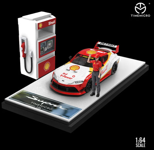 Time Micro 1:64 Toyota Supra Shell With Figure & Gas Pump