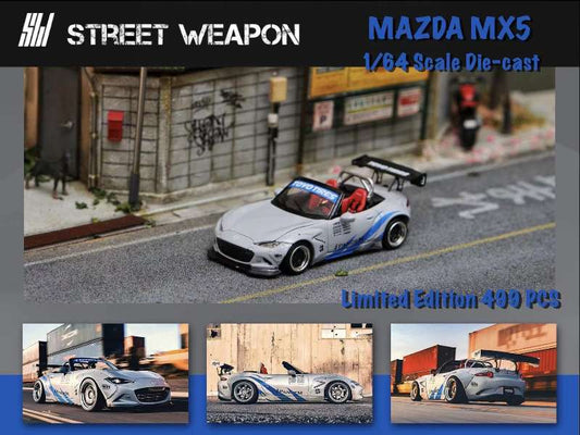 Street Weapon 1:64 Pandem Mazda Miata MX-5 Roadster - Grey