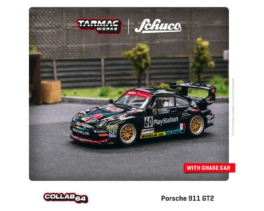 Tarmac Works X Schuco 1:64 Porsche 911 GT2 24Hr Le Mans 1998 #60 – Global 64