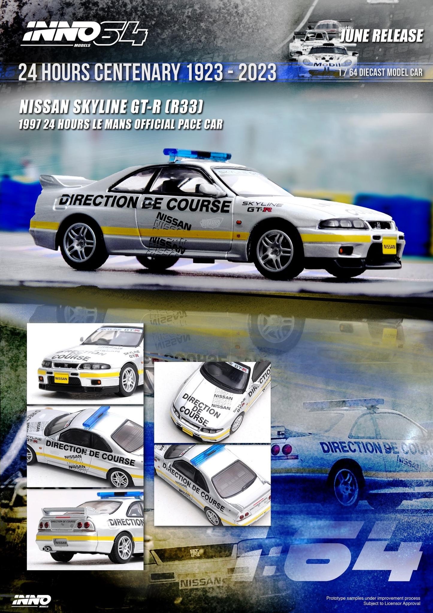 Inno64 1:64 Nissan Skyline GT-R (R33) - 24 Hour Le Mans 1997 Official Pace Car