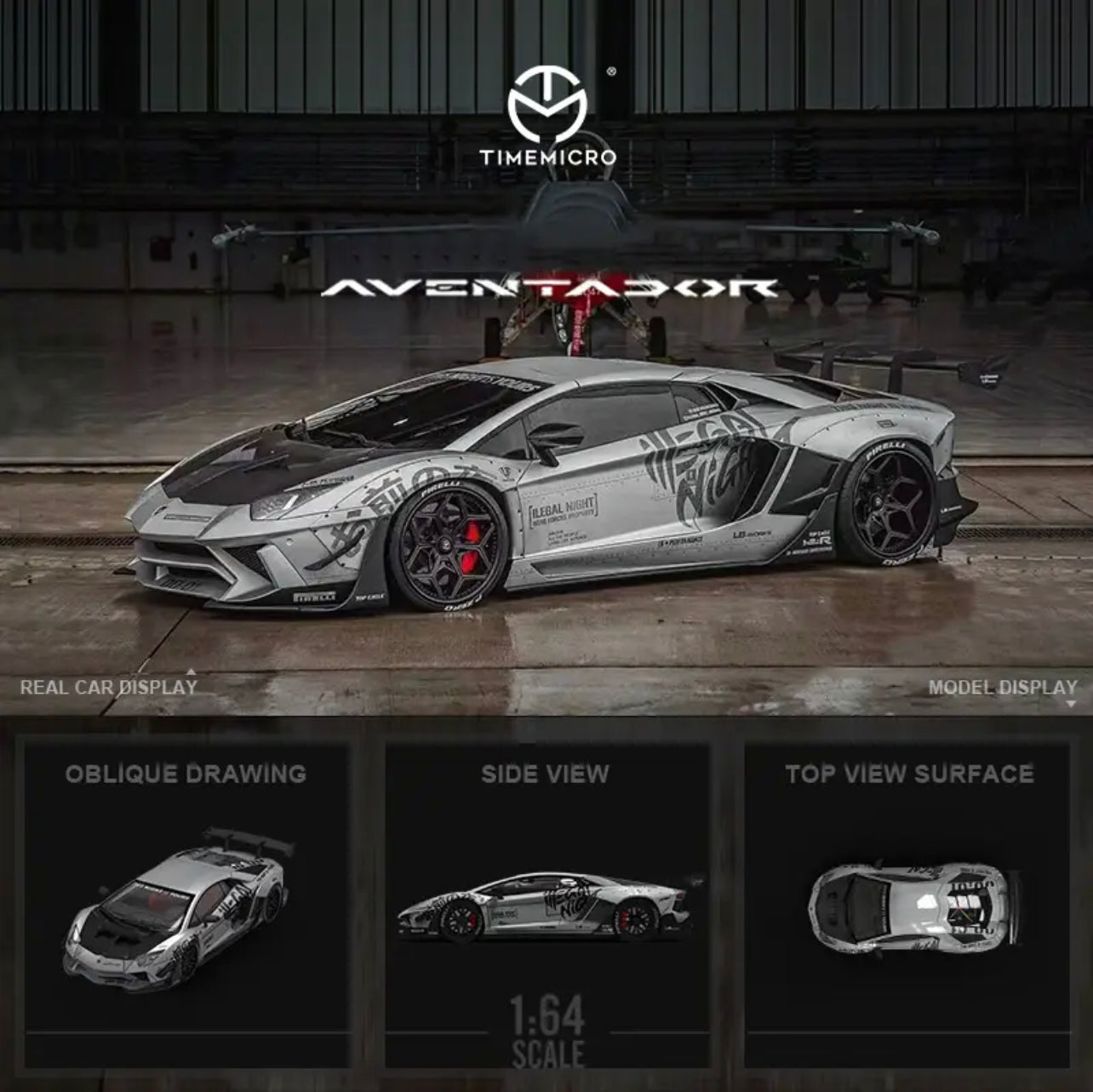 Time Micro 1:64 Aventador LBWK LP700 - Silver