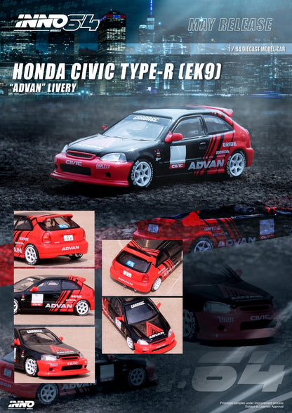 Inno64 1:64 Honda Civic Type R EK9 "Advan" Livery