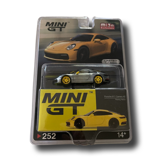 MiniGT 1:64 Porsche 911 Porsche Carrera 4S Racing Yellow CHASE - MiJo Exclusive #252