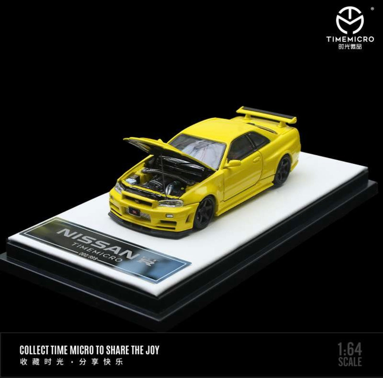 Time Micro 1:64 Nissan Skyline GT-R R34 With Opening Hood - 2 Colors