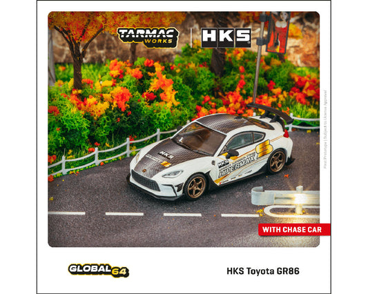 Tarmac Works 1:64 HKS Toyota GR86 HKS Hipermax (White) – Global64