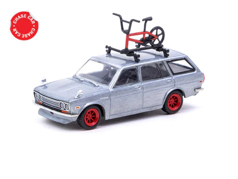 Tarmac Works 1:64 Global 64 Datsun Bluebird 510 Wagon With Bike & Rack *CHASE*