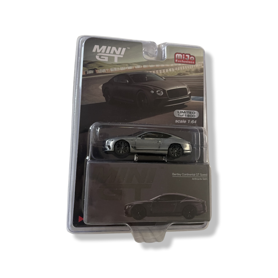 MiniGT 1:64 Bentley Continental GT Speed 2022 Anthracite Satin – MiJo Exclusive #442 CHASE