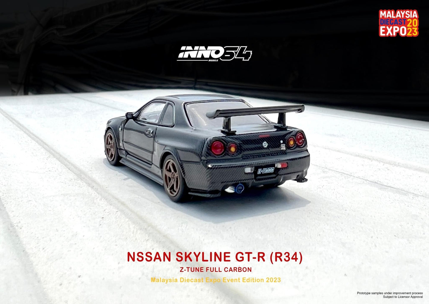 Inno64 1:64 Nissan Skyline GT-R (R34) Z-Tune Full Carbon - Malaysia Diecast Expo 2023 Event Edition *Non Sealed*