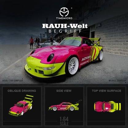 Time Micro 1:64 RWB 993 Advan Yellow/Pink