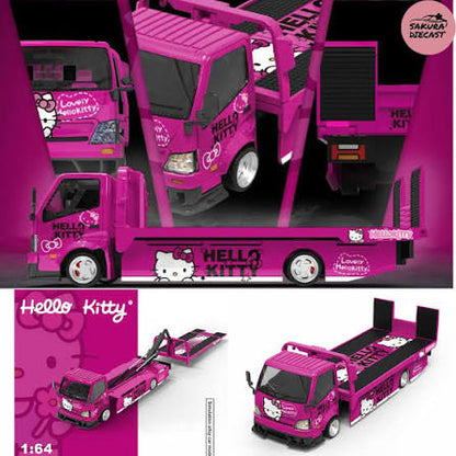 Cool Car 1:64 H300 Flatbed Transport Trailer HELLO KITTY - Dark Pink