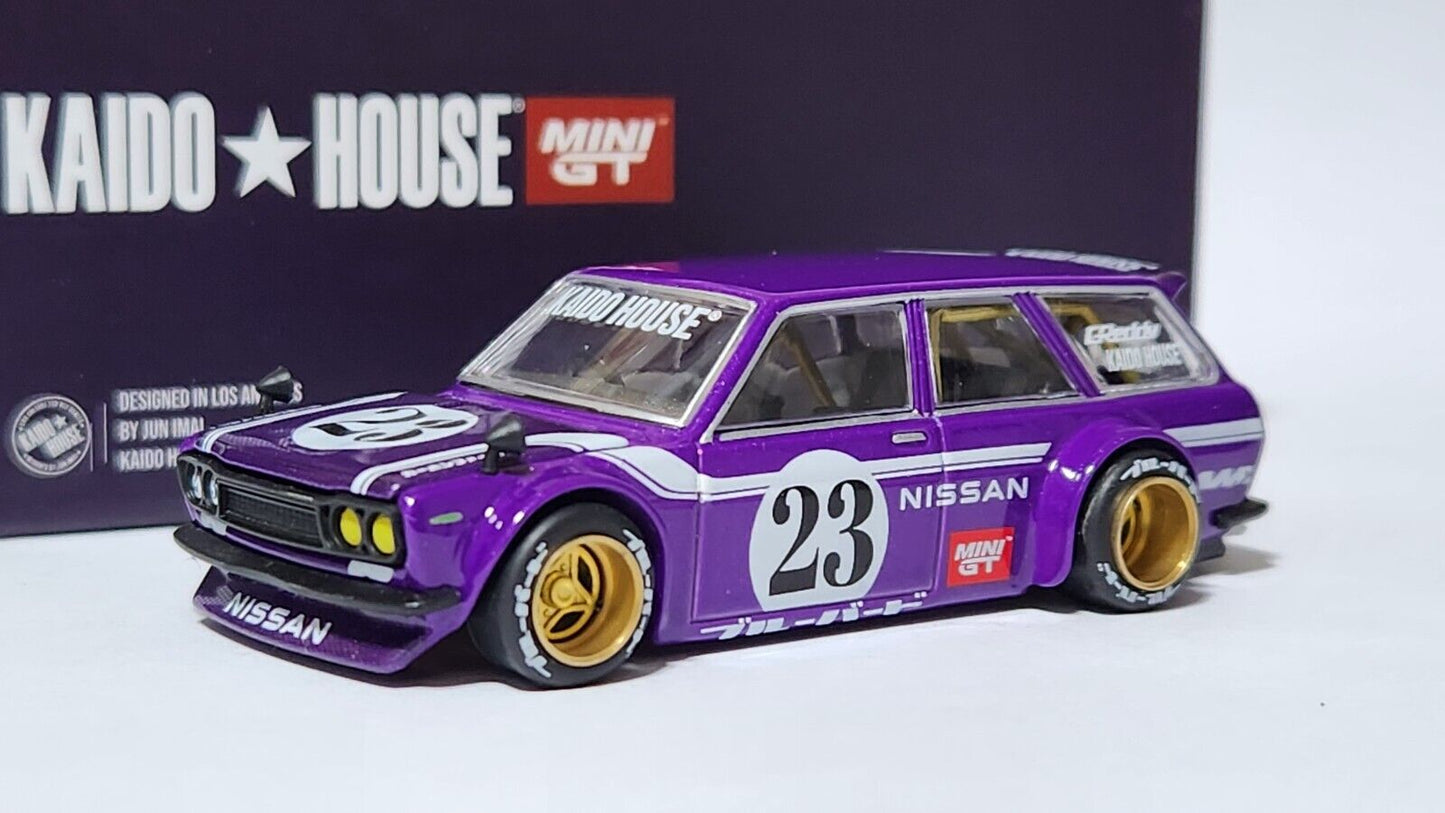 MiniGT X Kaido House 1:64 Datsun 510 Wagon Carbon Fiber V1 Purple - *CHASE*