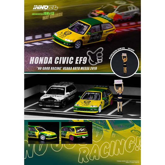 Inno64 1:64 Honda Civic EF9 "No Good Racing" Osaka Auto Messe 2019 With Figure
