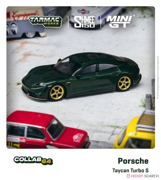 MiniGT X Tarmac Works Porsche Taycan Turbo S Midnight Green Shmee 150 Collection #274