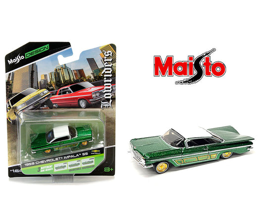 Maisto 1:64 Mijo Exclusive 1959 Chevrolet Impala SS GREEN Lowrider With Adjustable Axle