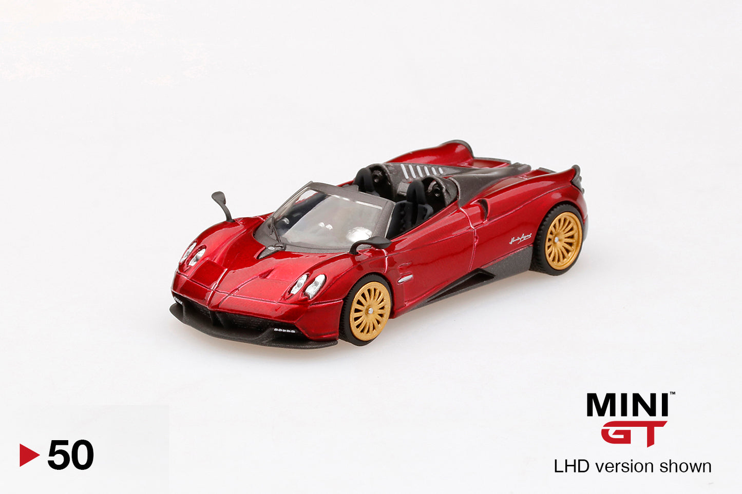 MiniGT Pagani Huayra Roadster Rosso Monza MiJo Excliusive #50