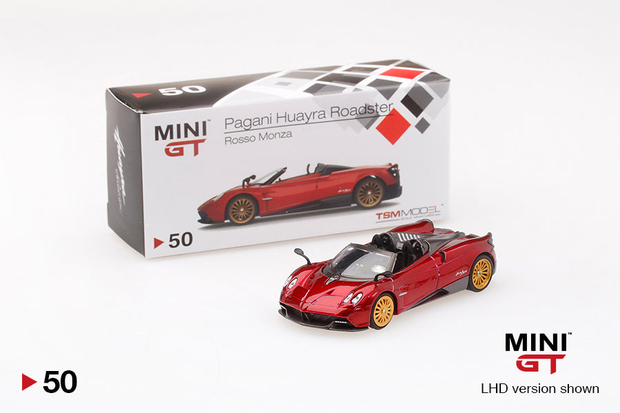 MiniGT Pagani Huayra Roadster Rosso Monza MiJo Excliusive #50