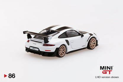 MiniGT Porsche 911 GT2 RS Weissach Package White MiJo Exclusive #86