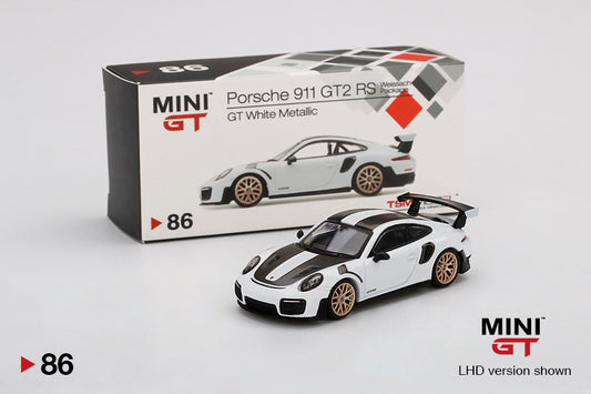 MiniGT Porsche 911 GT2 RS Weissach Package White MiJo Exclusive #86