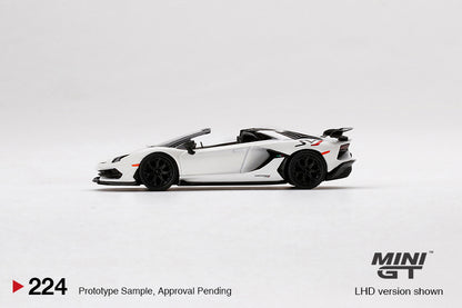 MiniGT Lamborghini Aventador SVJ Roadster Bianco Canopus MiJo Exclusive #224