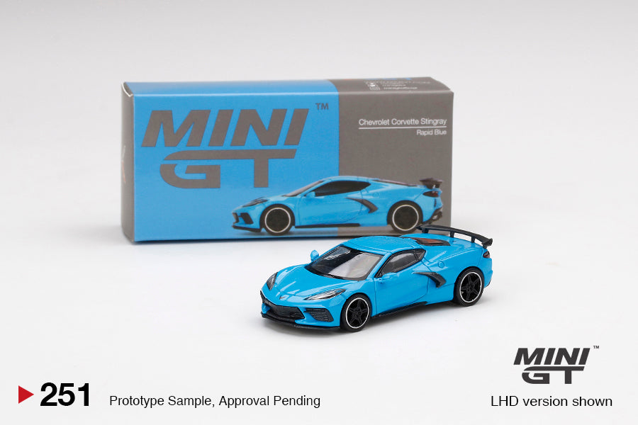 MiniGT 1:64 Chevrolet Corvette Stingray Rapid Blue - MiJo Exclusive #251