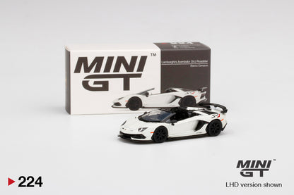 MiniGT Lamborghini Aventador SVJ Roadster Bianco Canopus MiJo Exclusive #224