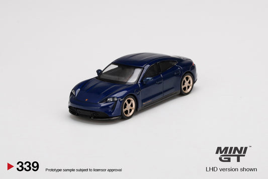 MiniGT Porsche Taycan Turbo S Gentian Blue Metallic MiJo Exclusive #339
